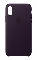 Apple iPhone X Leather Case - Dark Aubergine
