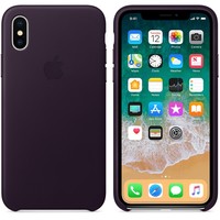 Apple iPhone X Leather Case - Dark Aubergine