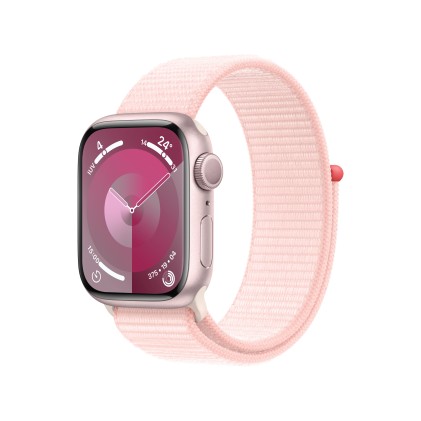 Apple Watch Series 9 Gps 41Mm Pink Aluminium Case With Light Pink Sport Loop