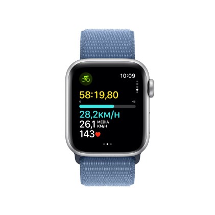 Apple Watch Se Gps 40Mm Silver Aluminium Case With Winter Blue Sport Loop