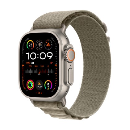 Apple Watch Ultra 2 Gps + Cellular, 49Mm Titanium Case With Olive Alpine Loop - Small
