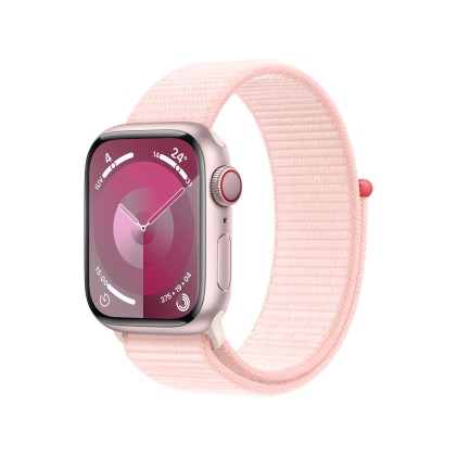 Apple Watch Series9 Gps + Cellular 41Mm Pink Aluminium Case With Light Pink Sport Loop