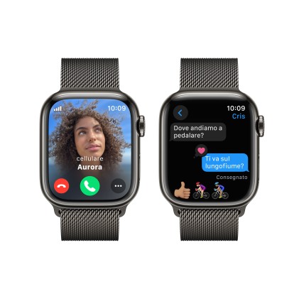 Apple Watch Series9 Gps + Cellular 41Mm Graphite Stainless Steel Case With Graphite Milanese Loop