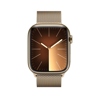 Apple Watch Series9 Gps + Cellular 45Mm Gold Stainless Steel Case With Gold Milanese Loop