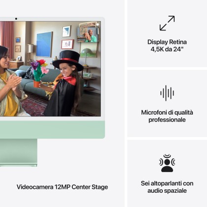 Aio Imac 24M4 10 Cpu/Gpu 10C.Verde 16Gb/256Gb Ssd. 4.5K  Verde