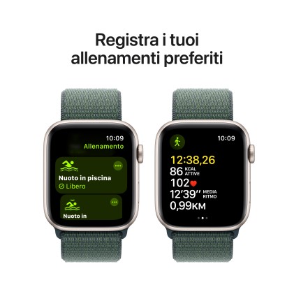 Apple Watch Se Gps + Cellular 44Mm Starlight Aluminium Case With Lake Green Sport Loop
