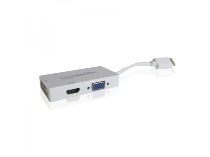 Approx appC37 DisplayPort VGA + HDMI + DVI Bianco