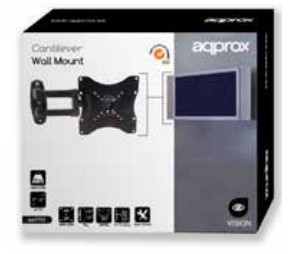 Approx APPST02 Supporto TV a parete 94 cm (37") Nero