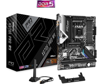Asrock Mb Amd X670, X670E Pro Rs, Am5, 4 Ddr5, 6 Sata, 1 M2 Sata,3 Pci-E 4.0, 1 Pci-E 5.0, Atx