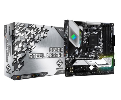 Asrock Mb Amd B550, B550M Steel Legend Am4 4Ddr4, 1M2, 6Sata3 Atx