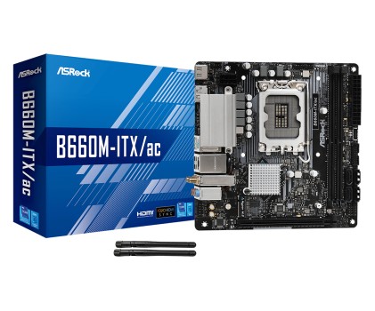 Asrock Mb B660, B660M-Itx/Ac, Lga 1700, 2Ddr4, 4Sata Mini Itx, Alder Lake