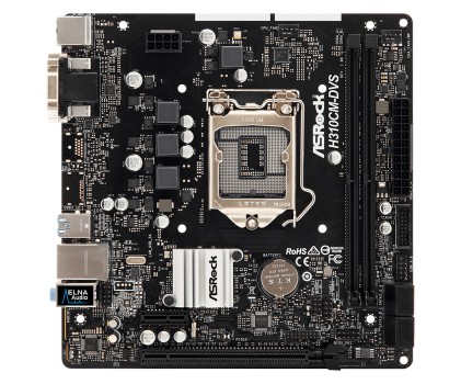 Asrock Mb H310, H310Cm-Dvs, Lga 1151, 2Ddr4 Pci-E X16 Dvi Matx