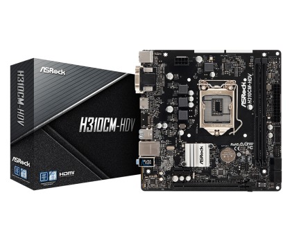 Asrock Mb H310, H310Cm-Hdv, Lga 1151, 2Ddr4 Pci-E X16 Dvi/Hdmi Matx