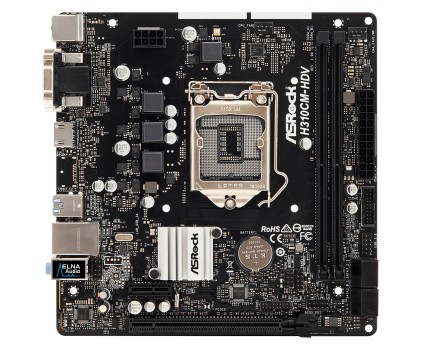 Asrock Mb H310, H310Cm-Hdv, Lga 1151, 2Ddr4 Pci-E X16 Dvi/Hdmi Matx