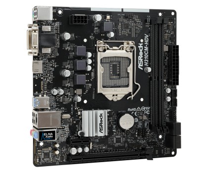 Asrock Mb H310, H310Cm-Hdv, Lga 1151, 2Ddr4 Pci-E X16 Dvi/Hdmi Matx