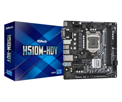Asrock Mb H510, H510M-Hdv, Lga 1200, 2Ddr4, 4Sata3,  Vga/Dvi/Hdmi, Matx, Rocket Lake