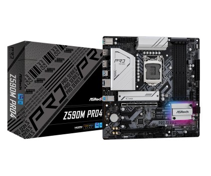 Asrock Mb Z590, Z590M Pro4,Lga 1200, 4Ddr4, 4Sata3