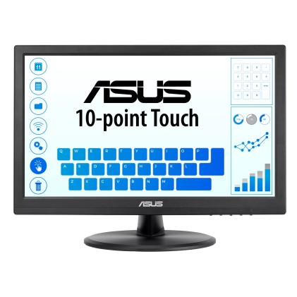 Monitor touch Asus VT168HR 15,6" LED WXGA 60Hz - Capacit&agrave; tocco 10 punti - Risposta 5ms - 16:9 - USB, HDMI, VGA - VESA 75x75mm