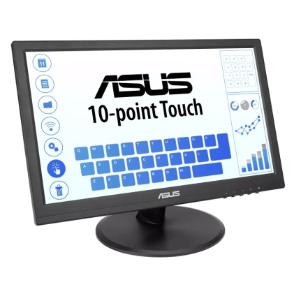 Monitor touch Asus VT168HR 15,6" LED WXGA 60Hz - Capacit&agrave; tocco 10 punti - Risposta 5ms - 16:9 - USB, HDMI, VGA - VESA 75x75mm