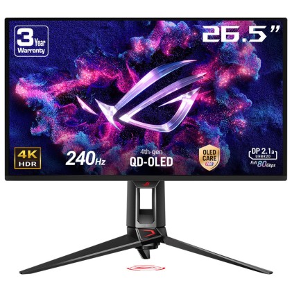 Asus Monitor 26,5 Led Oled 16:9 4K Uhd 0,03Ms 24Hz 250 Cdm, Rog Swift Qd-Oled, Pivot, Dp/2Hdmi