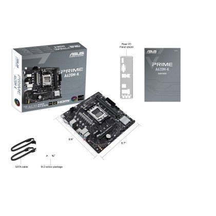ASUS PRIME A620M-K AMD A620 Presa di corrente AM5 micro ATX