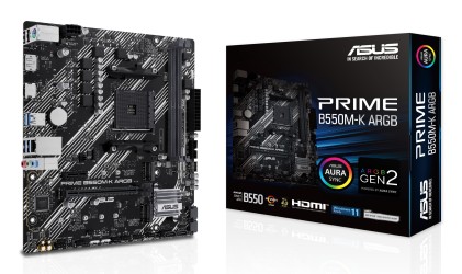 Asus Mb Amd B550, Prime B550M-K Argb, Am4 2Ddr4, Dp/Hdmi, Glan, Dual M2, Matx, Rgb, 90Mb1Gc0-M0Eay0