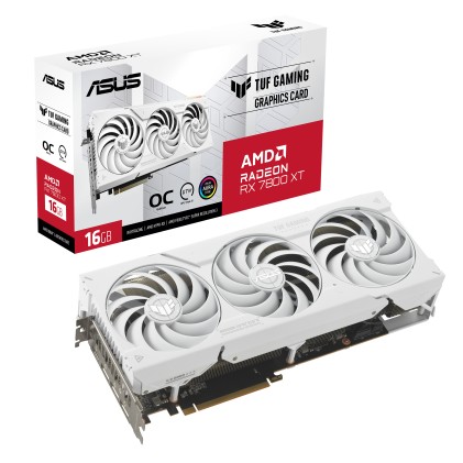 Asus Vga Radeon Rx 7800 Xt, Tuf-Rx7800Xt-O16G-White-Gaming, 16Gb Gddr6, Hdmi/3Dp, Bianca