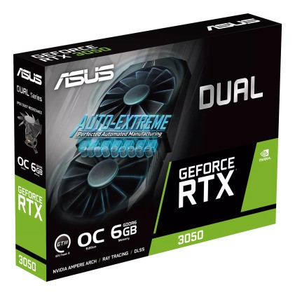 Asus Vga Geforce Rtx 3050, Dual-Rtx3050-O6G, 6Gb Gddr6, Dp/Hdmi, Oc Edition, 90Yv0K60-M0Na00