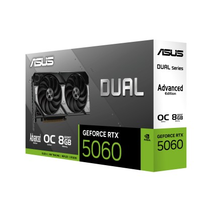 Asus Vga Geforce Rtx 5060, Dual-Rtx5060-O8G-A, 8Gb Gddr7, Hdmi 2.1B/3Dp 2.1A, 90Yv0Ps0-M0Na00