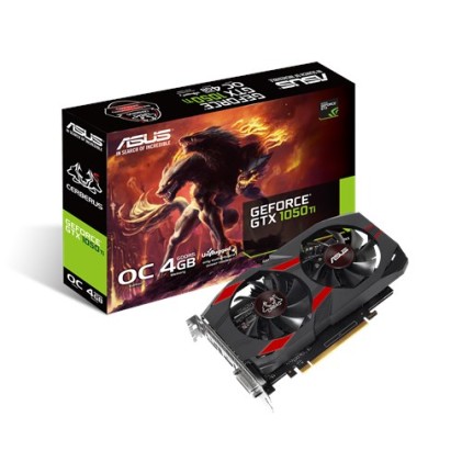 Asus Vga Geforce Gtx 1050 Ti, Cerberus-Gtx1050Ti-O4G, 4Gb Ddr5, Dvi/Hdmi