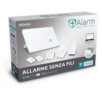 Atlantis Kit Antifurto Base Lite 1 Centralina Allarme 2 Sensori Porte/Finestre 1 Sensore Movimento Pir 2 Telecomandi 1 Sirena Integrata