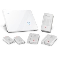 Atlantis Kit Antifurto Base Lite 1 Centralina Allarme 2 Sensori Porte/Finestre 1 Sensore Movimento Pir 2 Telecomandi 1 Sirena Integrata