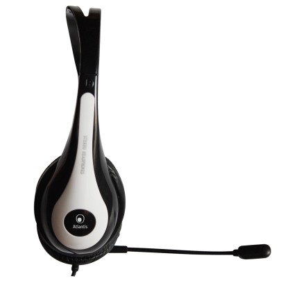 Atlantis Cuffia + Microfono Con Regolatore Di Volume E Inserto Bianco