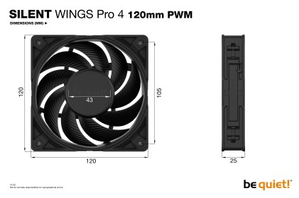 be quiet! SILENT WINGS PRO 4 | 120mm PWM Case per computer Ventilatore 12 cm Nero 1 pz