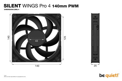 be quiet! SILENT WINGS PRO 4 | 140mm PWM Case per computer Ventilatore 14 cm Nero 1 pz