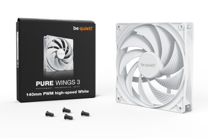 be quiet! Pure Wings 3 140mm PWM high-speed White Case per computer Ventilatore 14 cm Bianco 1 pz