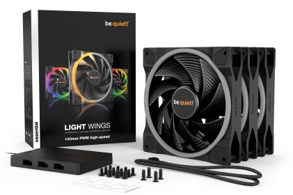 Be Quiet! Ventola Light Wings 140Mm Argb Pwm High Speed Fan Black 3 Pack