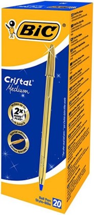 BIC Cristal Medium Blu Penna a sfera retrattile a clip Medio 1  pz - oro