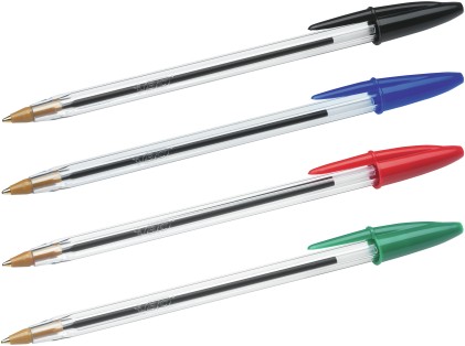 BIC Cristal Original, Penne a Sfera in Colori Assortiti (Punta 1mm), Confezione da 5