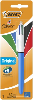 BIC 4 Colori Original, Penna a Sfera (Punta 1mm), Confezione da 1