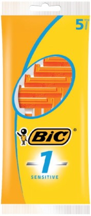 Bic Sensitive 1 Confezione da 5 Rasoi Monouso a 1 Lama