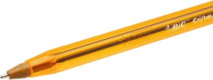 Penna a sfera fine originale Bic Cristal - Punta tonda da 0,8 mm - Tratto 0,30 mm - Inchiostro a base di olio - Traslucido - Colore nero
