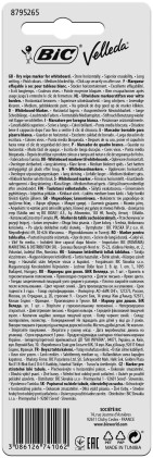 BIC Velleda, Pennarello Blu Cancellabile per Lavagna (Punta Media), Confezione da 1