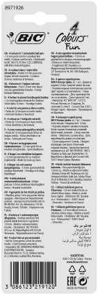 BIC 4 Colori Fun, Penna a Sfera (Punta 1mm), Confezione da 1