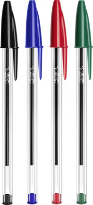 BIC Cristal Original, Penne a Sfera (Punta 1mm), Colori Assortiti, Barattolo 16+4