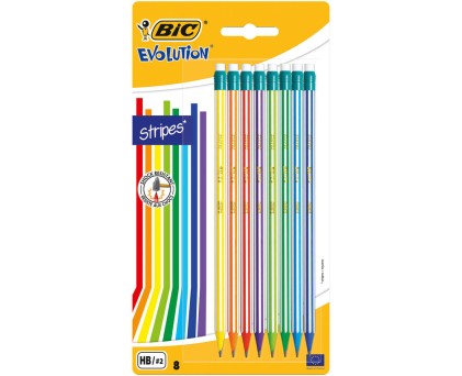 BIC Evolution Stripes HB 8 pz