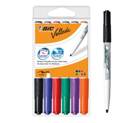 BIC Velleda 1741 evidenziatore 6 pz Tipo di punta Nero, Blu, Verde, Arancione, Porpora, Rosso
