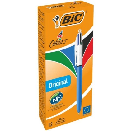 BIC 982866 penna a sfera Nero, Blu, Verde, Rosso Penna a sfera retrattile a clip Medio 12 pz