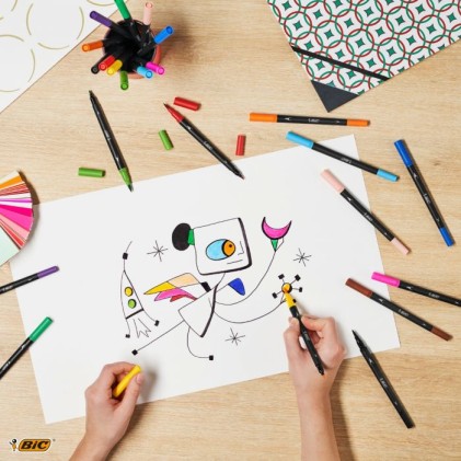 BIC Intensity Dual Tip marcatore Nero, Blu, Verde, Porpora, Rosso, Giallo 6 pz