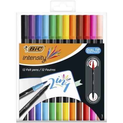 BIC 989695 marcatore Nero, Blu, Marrone, Verde, Azzurro, Verde chiaro, Arancione, Rosa, Porpora, Rosso, Viola, Giallo 12 pz
